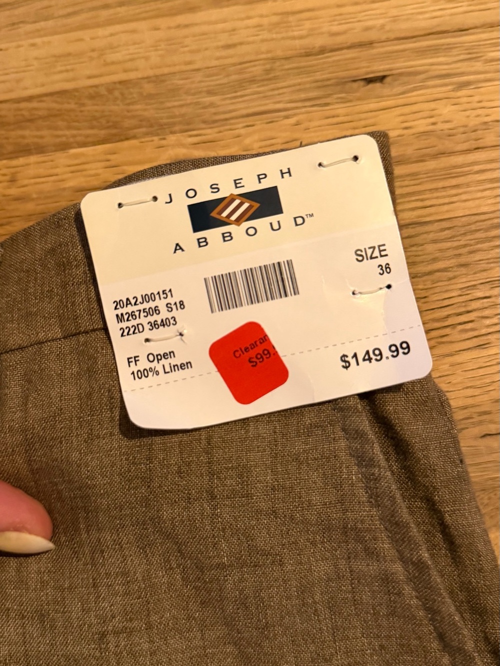 Joseph Abboud Tan Linen Trousers - Picture 3 of 9